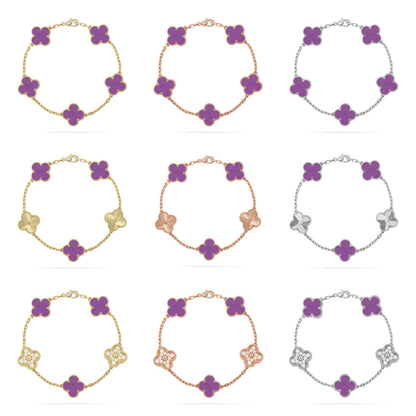 [Bling Jewelrys ] CLOVER 5 MOTIF VIOLET BRACELET COLLECTION