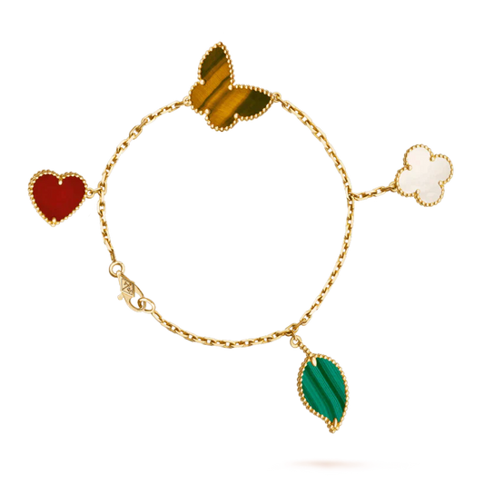 [Bling Jewelrys] LUCKY SPRING ARMBAND MIT 5 MOTIVEN IN GOLD