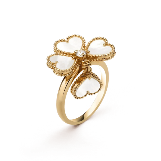 [Bling Jewelrys ]SWEET CLOVER WHITE MOP RING