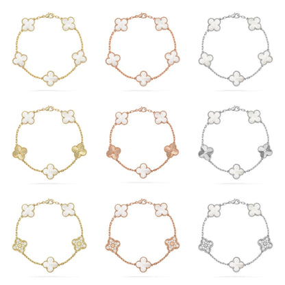 [Bling Jewelry] KLEEBATT WEISSE PERLMUTT 5-MOTIV ARMBAND KOLLEKTION