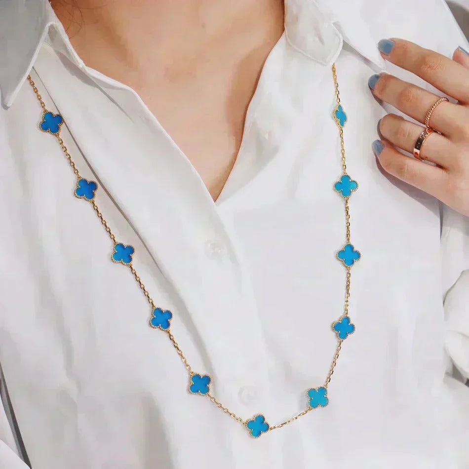 [Bling Jewelrys] KLEEBATT 20 MOTIVE BLAUER ACHAT GOLD