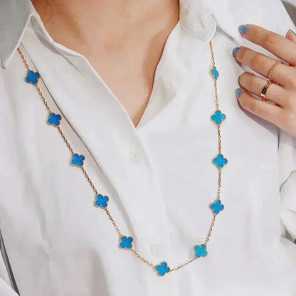 [Bling Jewelrys] KLEEBATT 20 MOTIVE BLAUER ACHAT GOLD