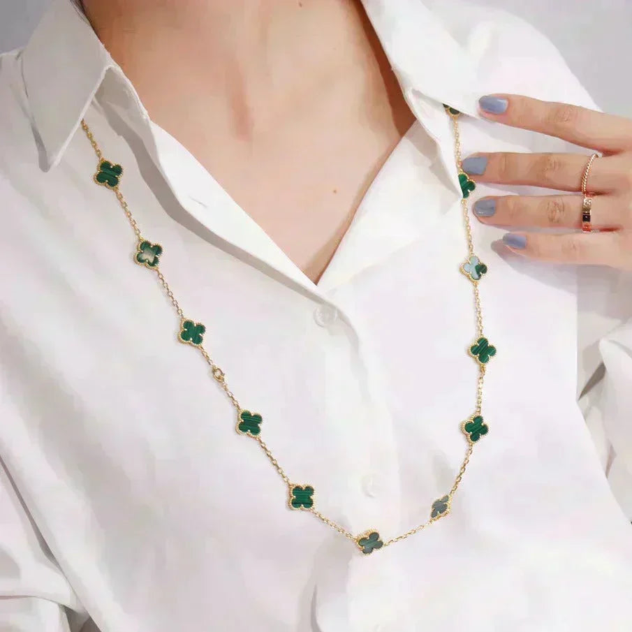 [Bling Jewelrys ]CLOVER 20 MOTIFS MALACHITE GOLD