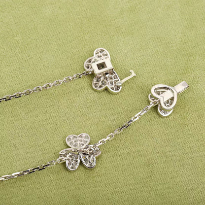 [Bling Jewelrys] FRIVOLE SILBER-HALSKETTE MIT 9 BLUMEN