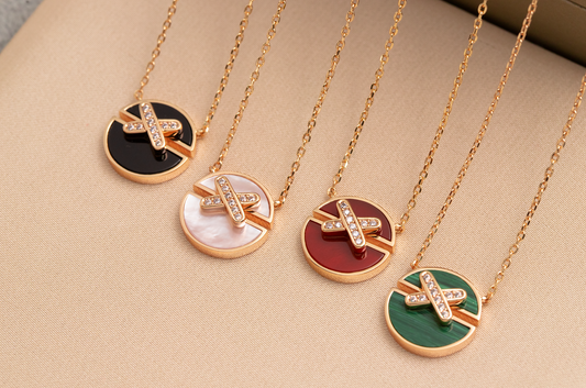 [Bling Jewelrys ]JEUX DE PINK GOLD DIAMOND NECKLACE