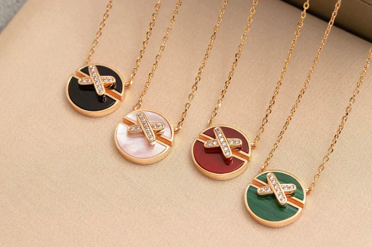 [Bling Jewelrys] ROSÉGOLD-DIAMANT-HALSKETTE JEUX