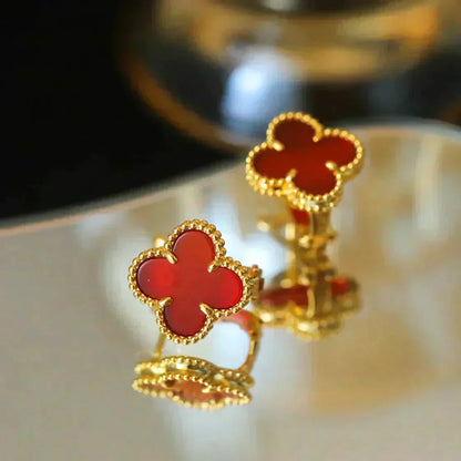 [Bling Jewelrys] CLOVER MEDIUM 1 MOTIV KARNEOL OHRRINGE