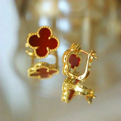 [Bling Jewelrys] CLOVER MEDIUM 1 MOTIV KARNEOL OHRRINGE