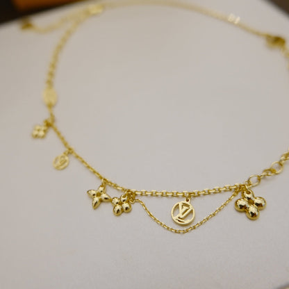 [Bling Jewelrys ]BLOOMING SUPPLE NECKLACE BRASS