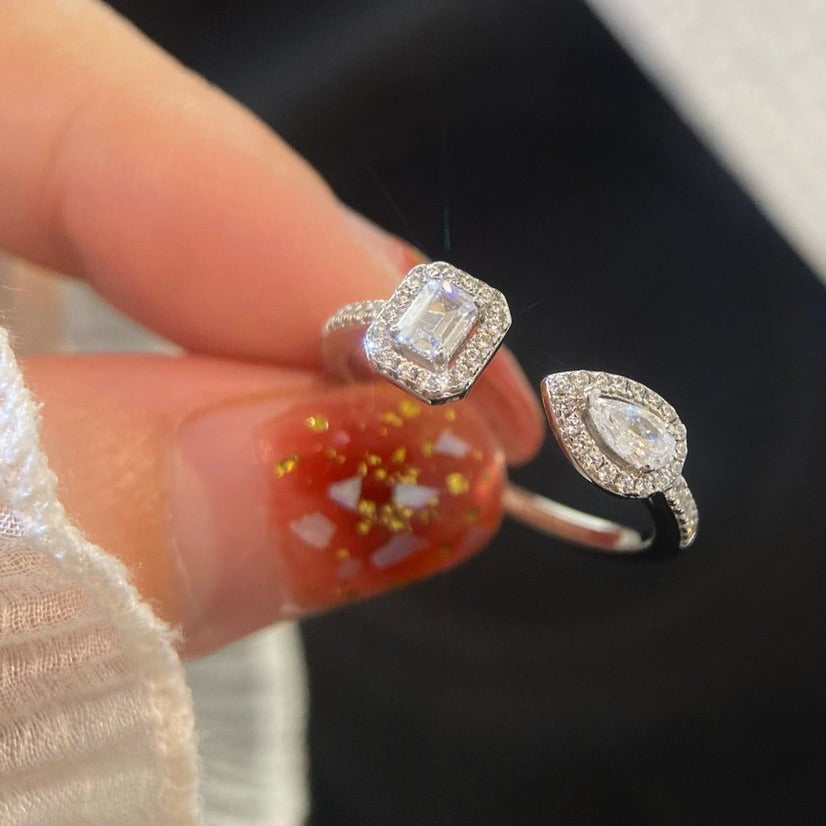 [Bling Jewelrys]My Twin Toi & Moi Silver Diamond Ring