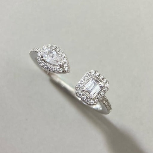 [Bling Jewelrys]My Twin Toi & Moi Silver Diamond Ring