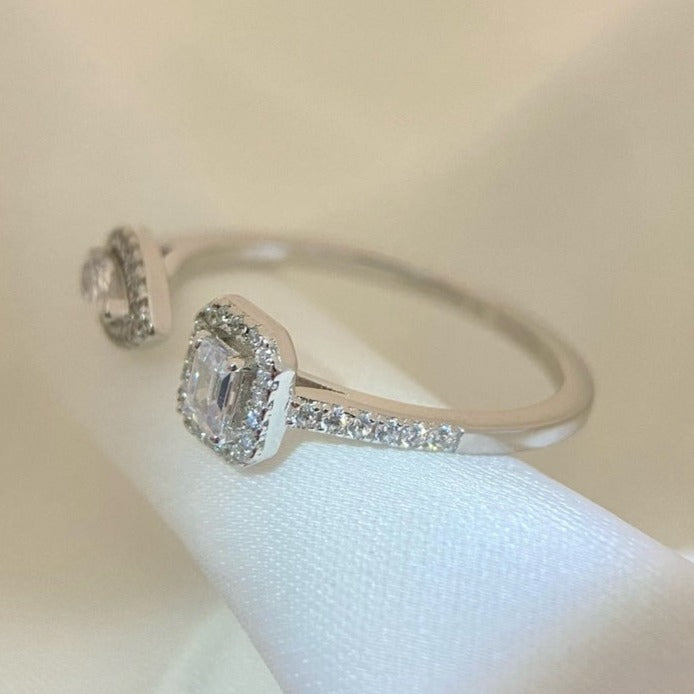 [Bling Jewelrys]My Twin Toi & Moi Silver Diamond Ring