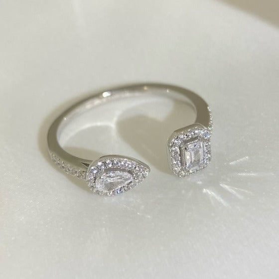 [Bling Jewelrys]My Twin Toi & Moi Silver Diamond Ring