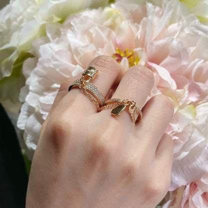 [Bling Jewelrys ]HM KELLY CLOCHETTE DOUBLE RING IN  WITH DIAMONDS