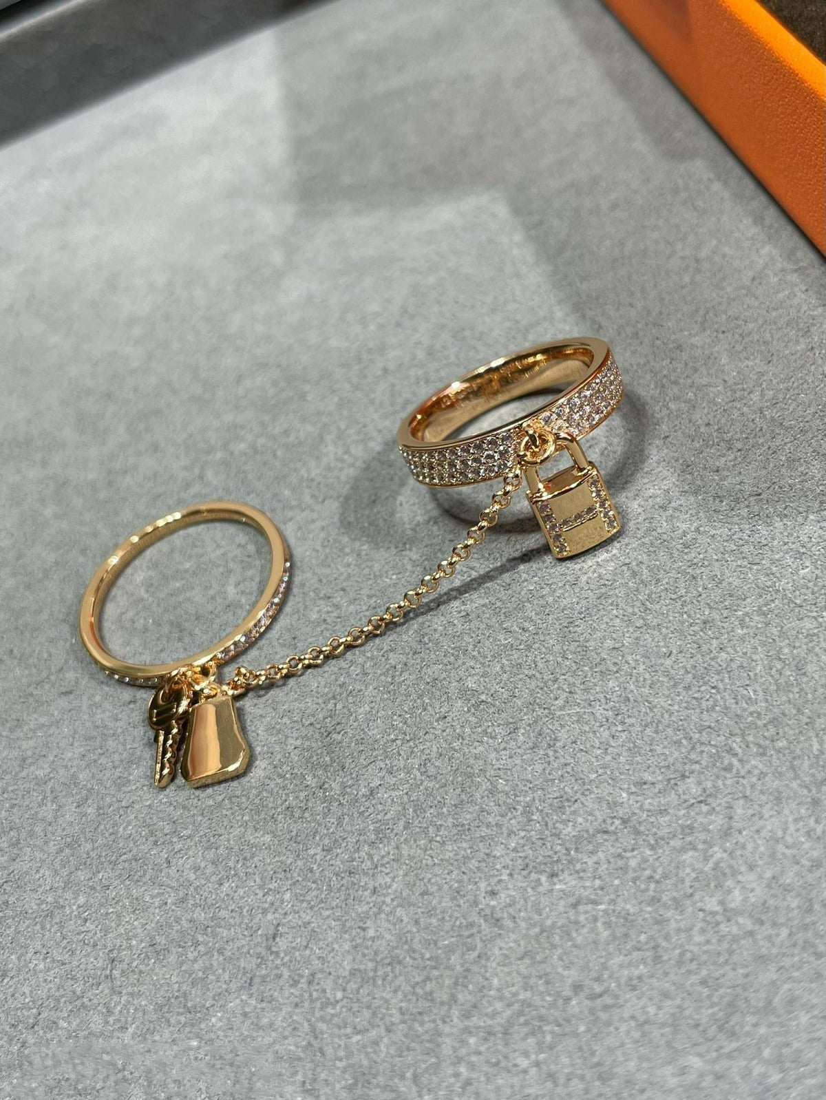[Bling Jewelrys ]HM KELLY CLOCHETTE DOUBLE RING IN  WITH DIAMONDS