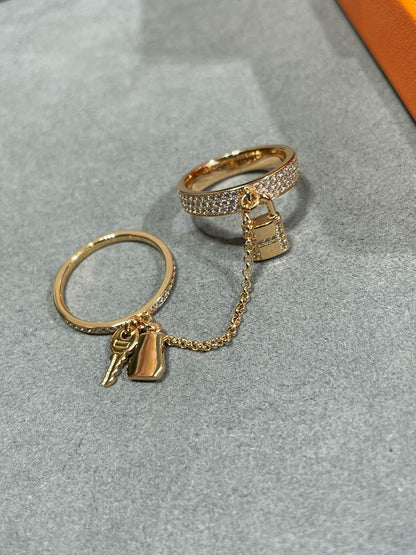 [Bling Jewelrys ]HM KELLY CLOCHETTE DOUBLE RING IN  WITH DIAMONDS