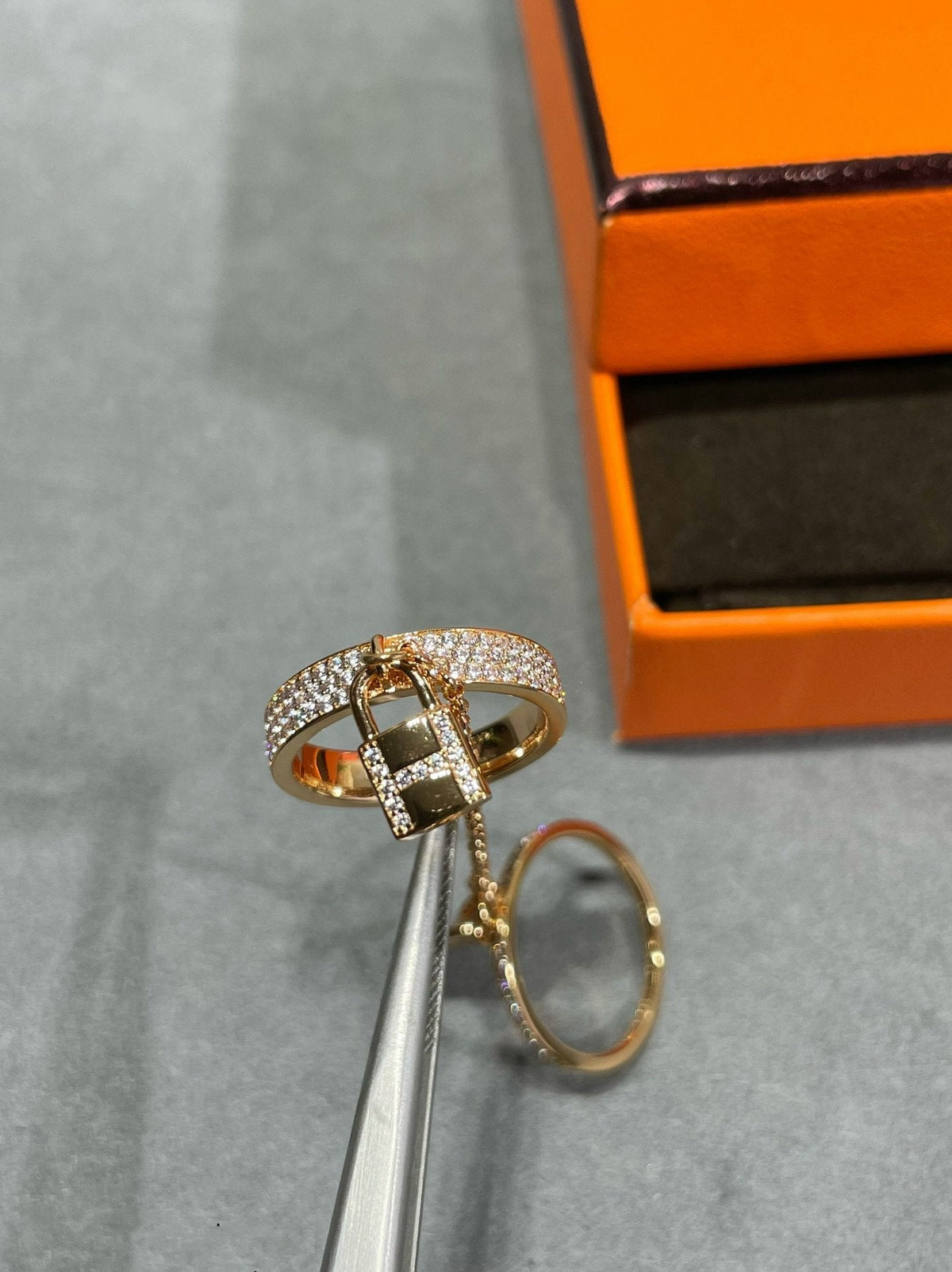 [Bling Jewelrys ]HM KELLY CLOCHETTE DOUBLE RING IN  WITH DIAMONDS