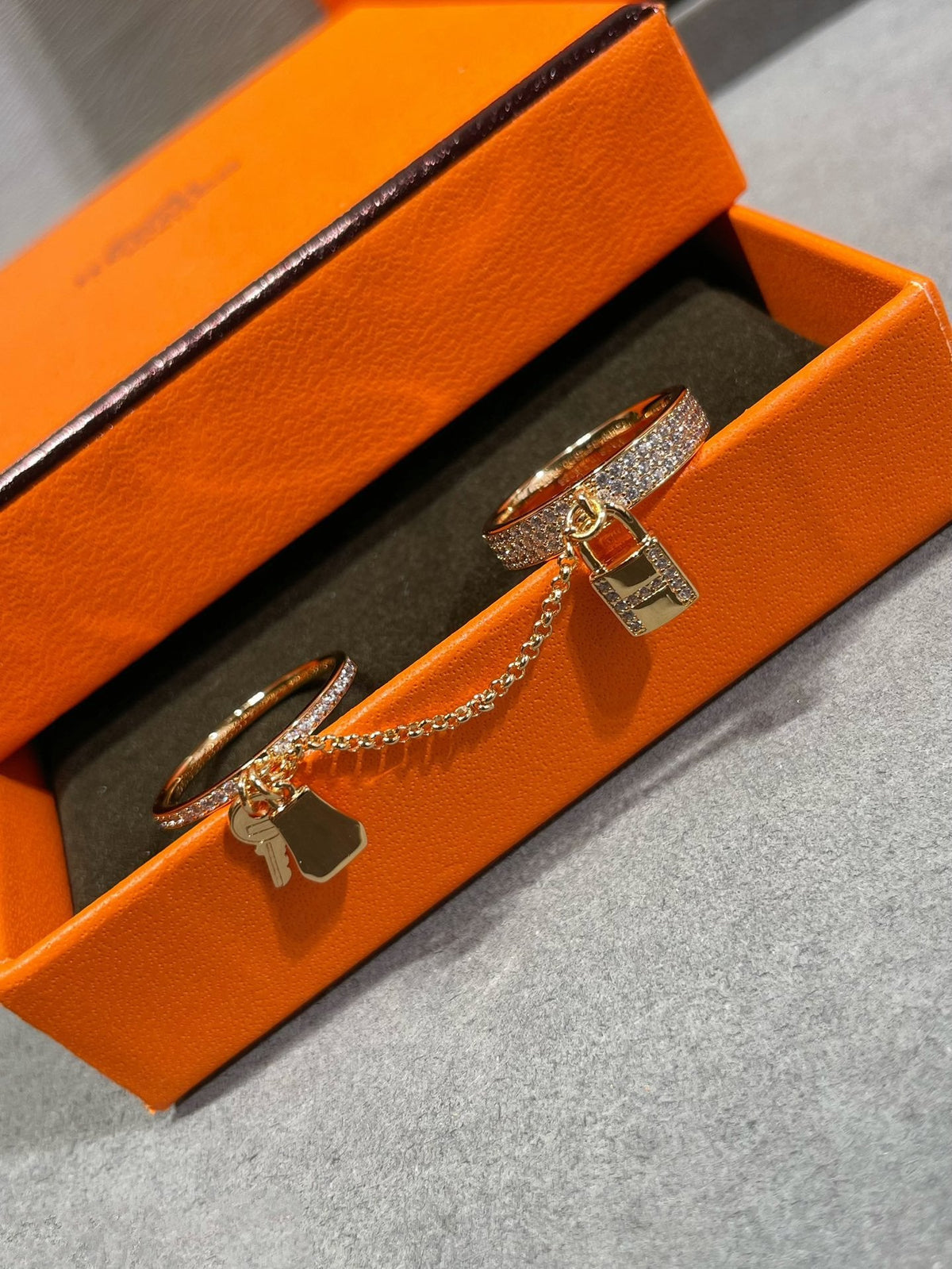 [Bling Jewelrys ]HM KELLY CLOCHETTE DOUBLE RING IN  WITH DIAMONDS