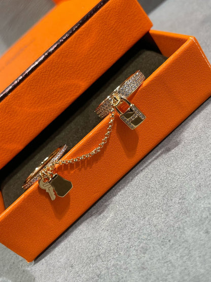 [Bling Jewelrys ]HM KELLY CLOCHETTE DOUBLE RING IN  WITH DIAMONDS
