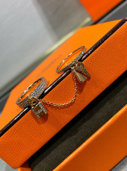 [Bling Jewelrys ]HM KELLY CLOCHETTE DOUBLE RING IN  WITH DIAMONDS