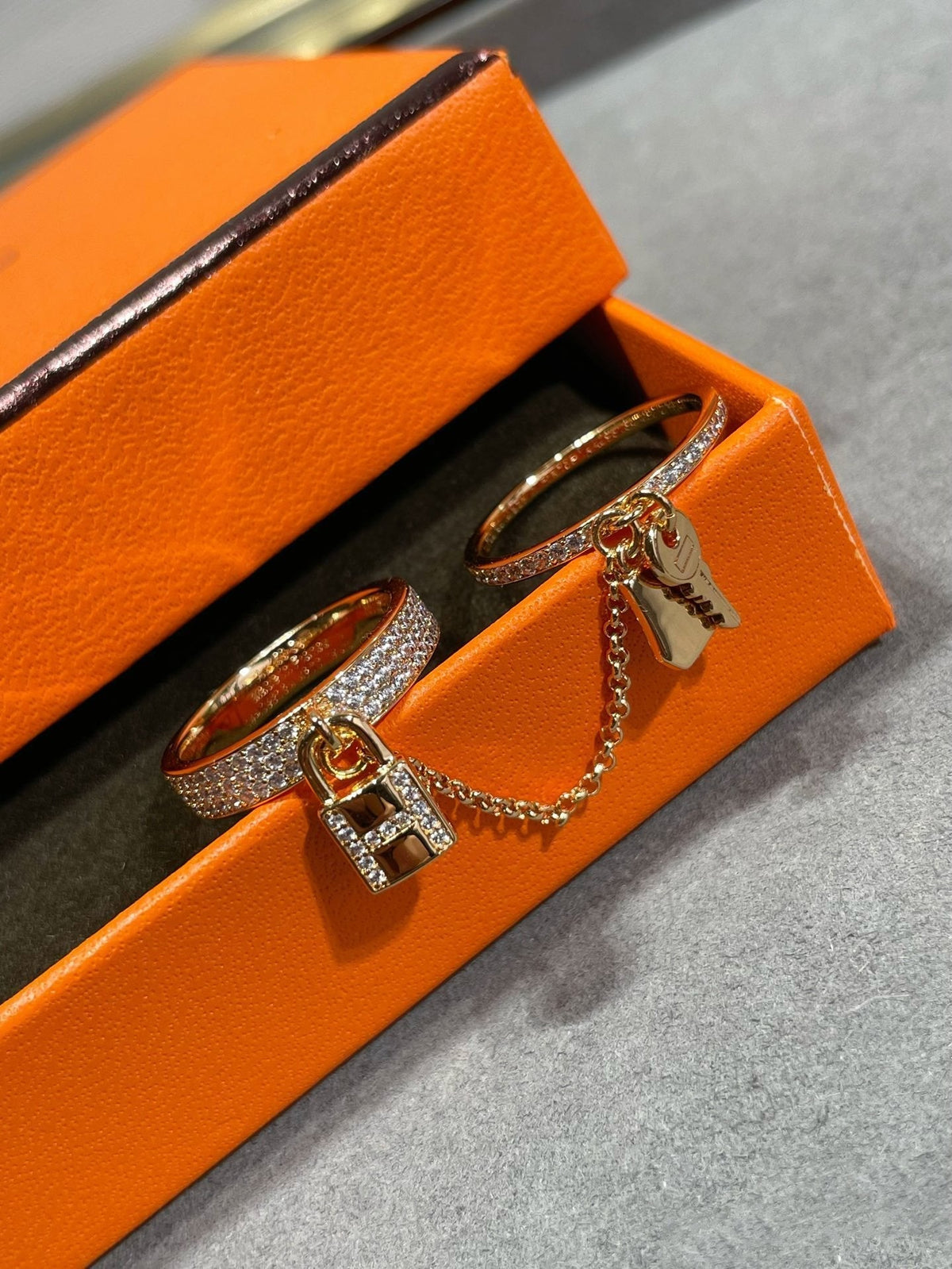 [Bling Jewelrys ]HM KELLY CLOCHETTE DOUBLE RING IN  WITH DIAMONDS