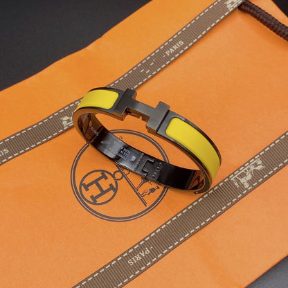 [Bling Jewelrys ]CLIC HM SO BLACK YELLOW BRACELET