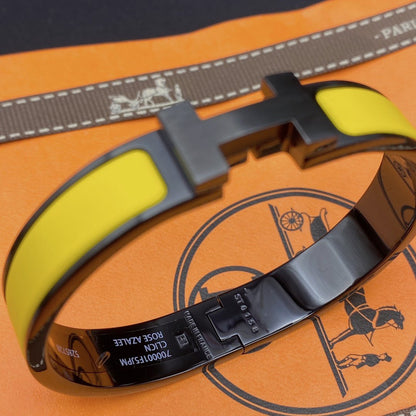 [Bling Jewelrys ]CLIC HM SO BLACK YELLOW BRACELET