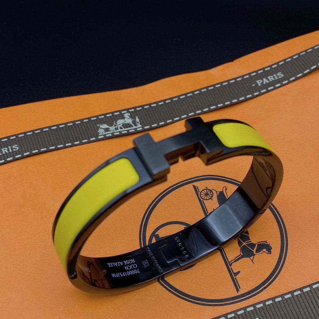 [Bling Jewelrys ]CLIC HM SO BLACK YELLOW BRACELET