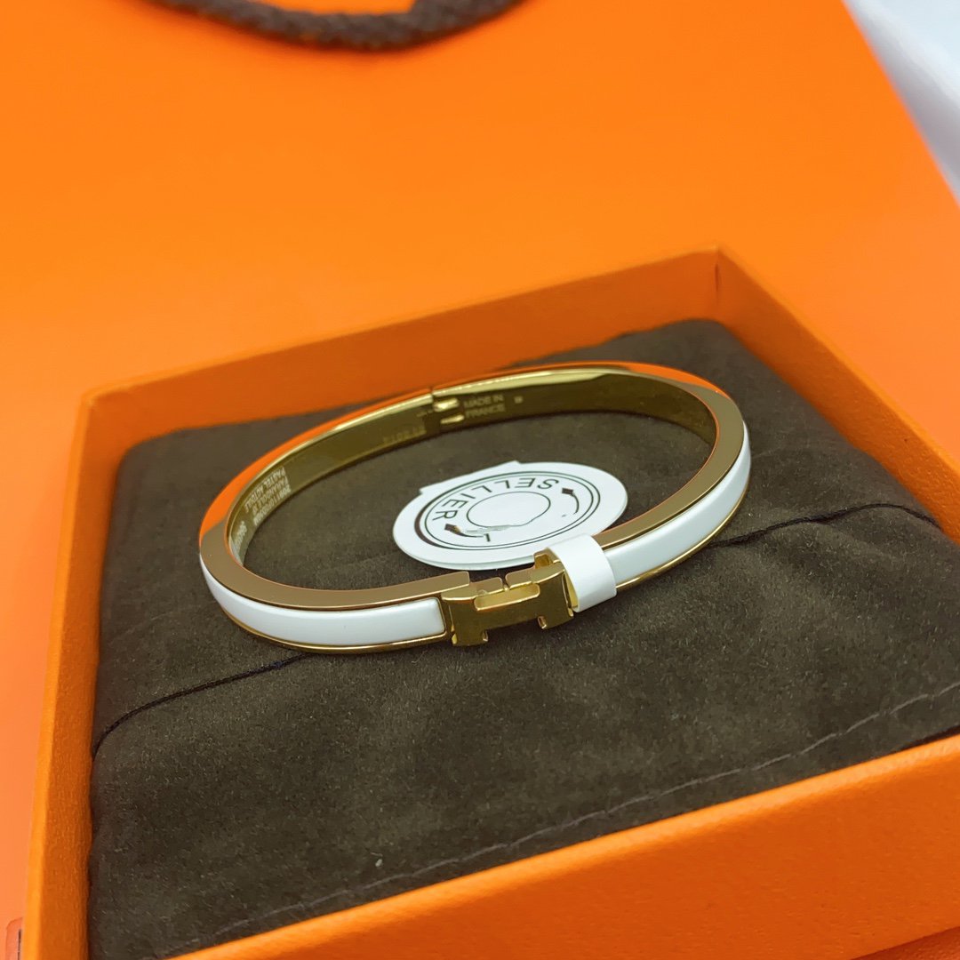 [Bling Jewelrys ]CLASSIC HM CLIC WHITE 8MM ENAMEL BRACELET