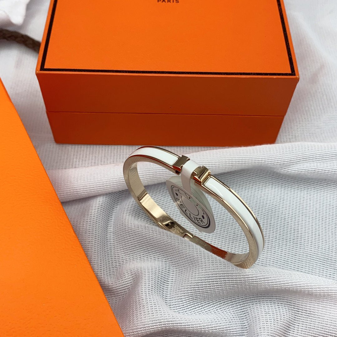 [Bling Jewelrys ]CLASSIC HM CLIC WHITE 8MM ENAMEL BRACELET