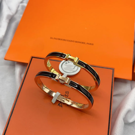 [Bling Jewelrys ]CLASSIC HM CLIC BLACK 8MM ENAMEL BRACELET