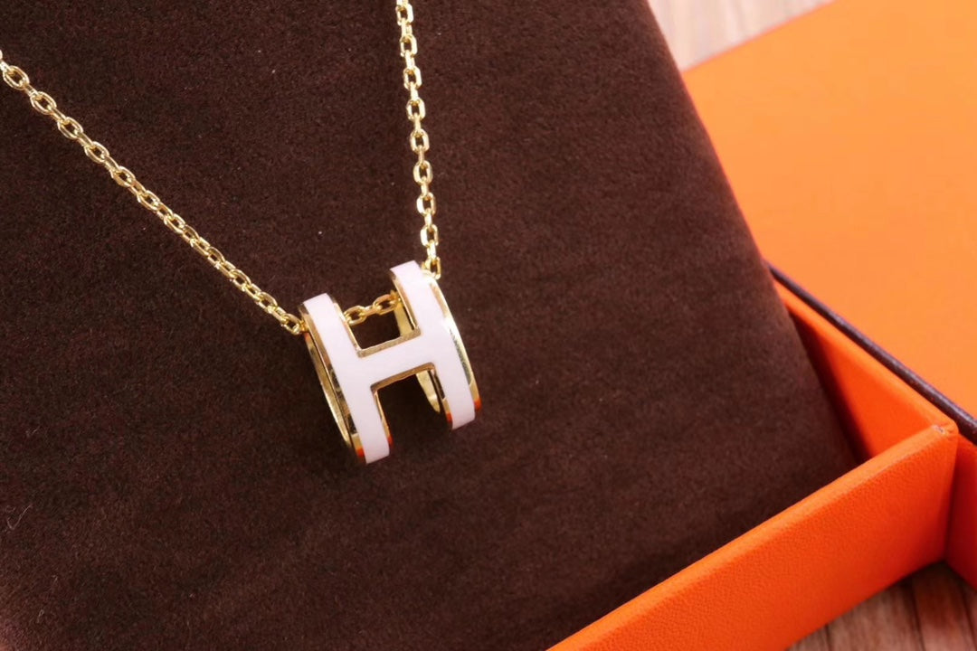 [Bling Jewelrys ]HM CLIC YELLOW ENAMEL GOLD NECKLACE