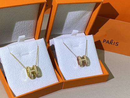 [Bling Jewelrys ]HM CLIC YELLOW ENAMEL GOLD NECKLACE