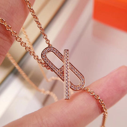 [Bling Jewelrys ]HM FIRE PIG NOSE NECKLACE TRENDY STREET