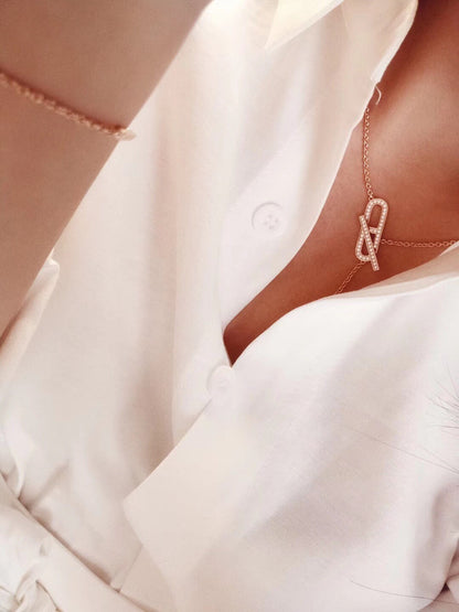 [Bling Jewelrys ]HM FIRE PIG NOSE NECKLACE TRENDY STREET