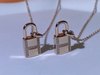 [Bling Jewelrys ]HM ADVANCED NICHE LOCK HEAD NECKLACE DIAMONDS