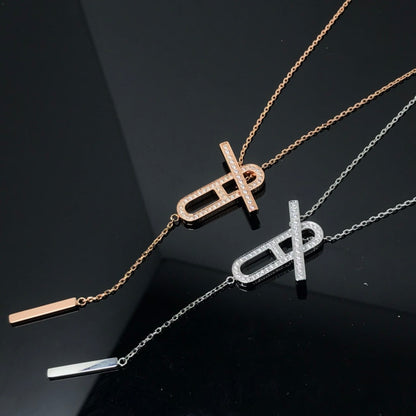 [Bling Jewelrys ]HM NECKLACE PLATINUM ROSE GOLD DIAMOND