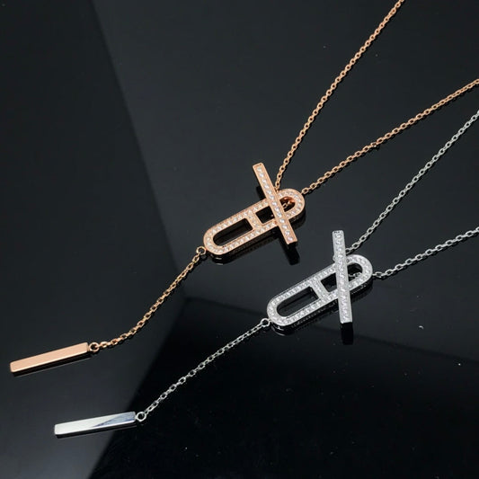[Bling Jewelrys ]HM NECKLACE PLATINUM ROSE GOLD DIAMOND