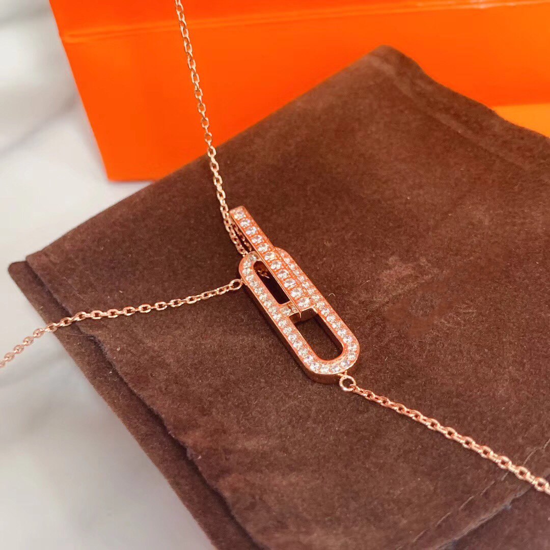 [Bling Jewelrys ]HM NECKLACE PLATINUM ROSE GOLD DIAMOND