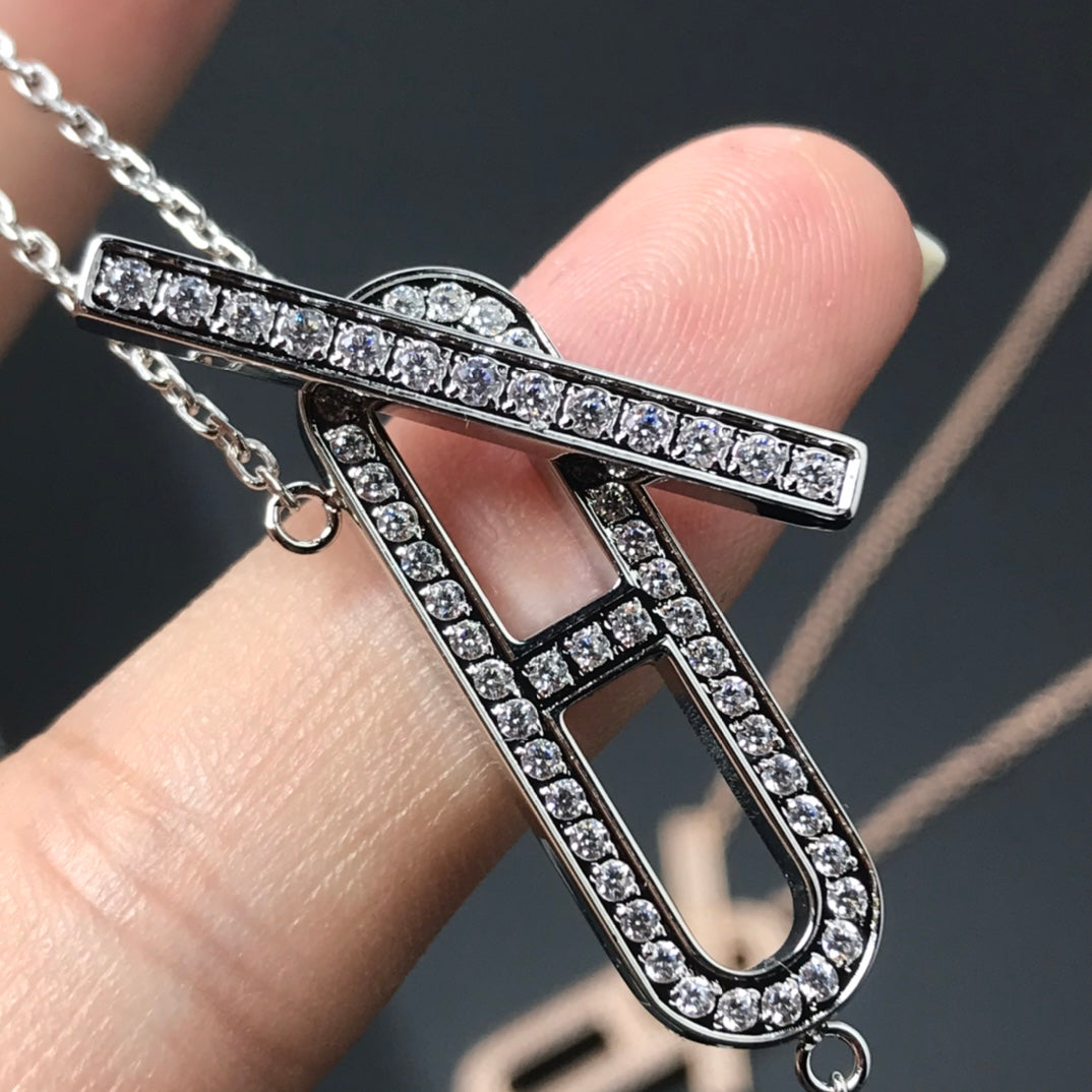 [Bling Jewelrys ]HM NECKLACE PLATINUM ROSE GOLD DIAMOND