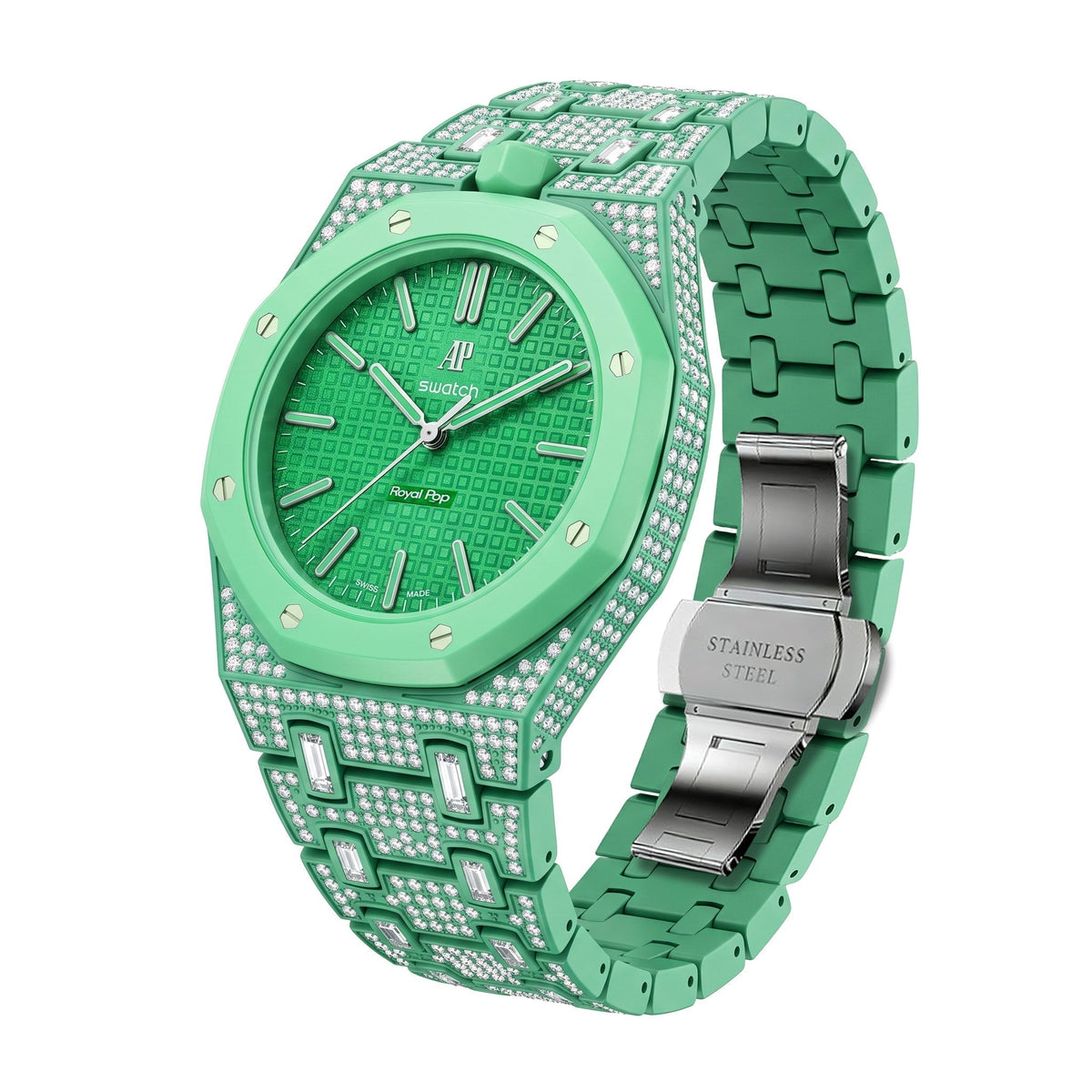 [Bling Jewelrys]Royal Oak Pop Exclusive Bioceramic Case & Bioceramic Strap Full Diamond