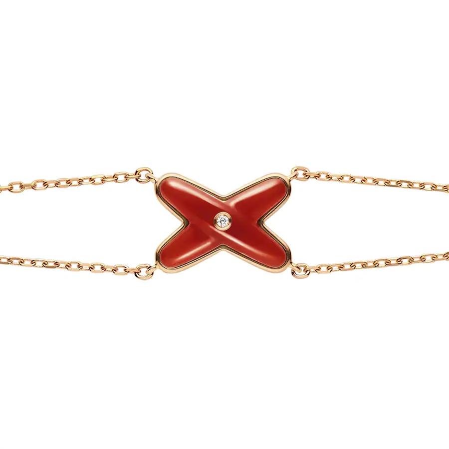 [Bling Jewelrys ]JEUX BRACELET CARNELIAN PINK GOLD 1 DIAMOND