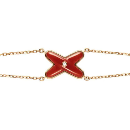 [Bling Jewelrys ]JEUX BRACELET CARNELIAN PINK GOLD 1 DIAMOND