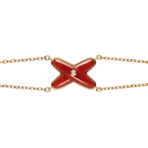 [Bling Jewelrys ]JEUX BRACELET CARNELIAN PINK GOLD 1 DIAMOND