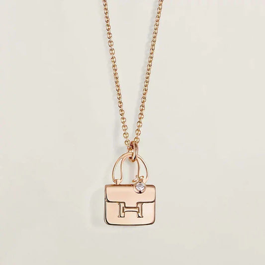 [Bling Jewelrys ]AMULETTE PEDANT ROSE GOLD NECKLACE