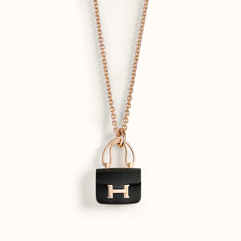 [Bling Jewelry] CONSTANCE SCHWARZES ANHÄNGER-HALSKETTE IN ROSÉGOLD