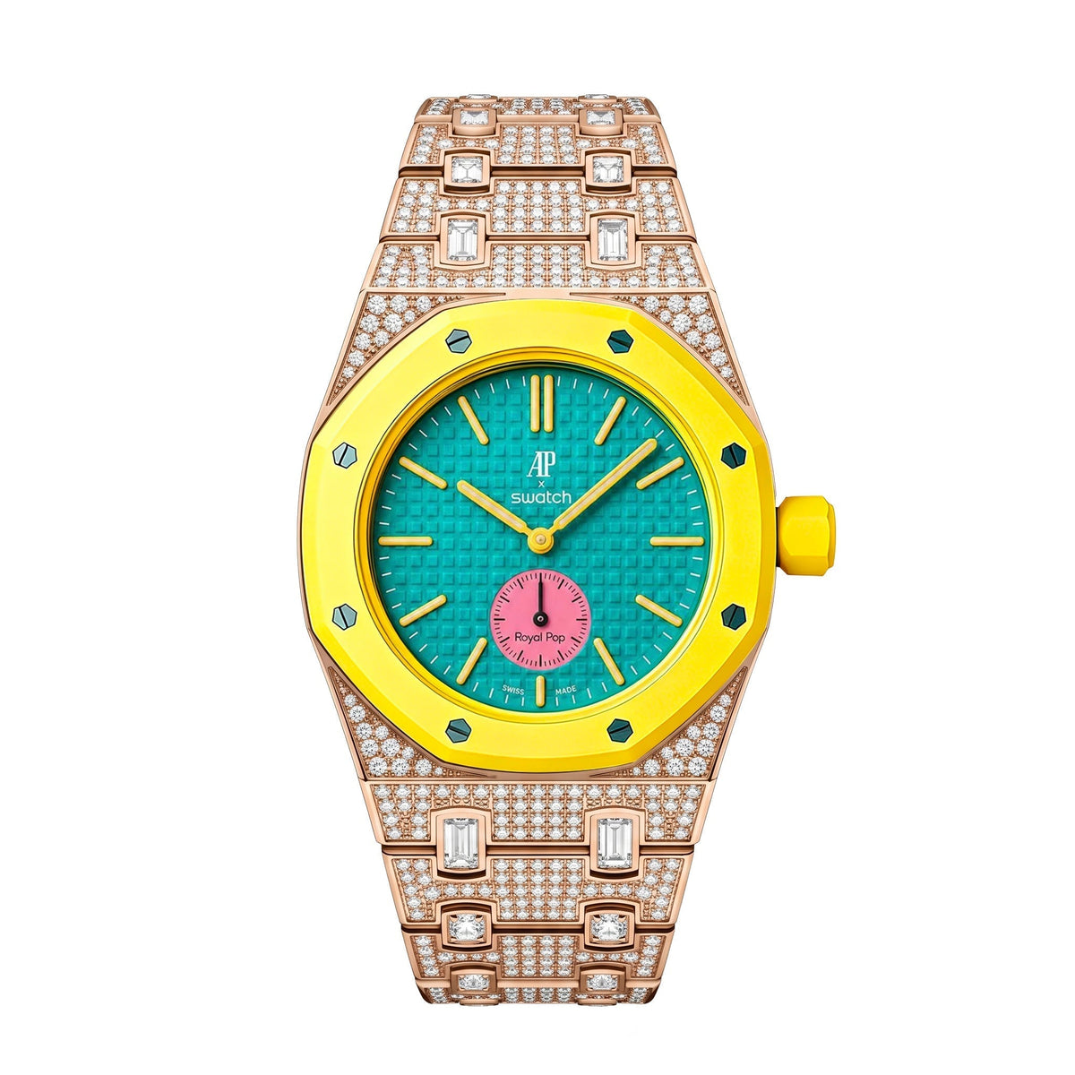 [Bling Jewelrys]Royal Oak Pop Exclusive Bioceramic Case & Bioceramic Strap Full Diamond
