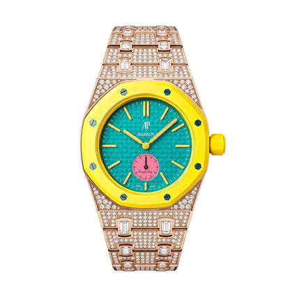 [Bling Jewelrys]Royal Oak Pop Exclusive Bioceramic Case & Bioceramic Strap Full Diamond