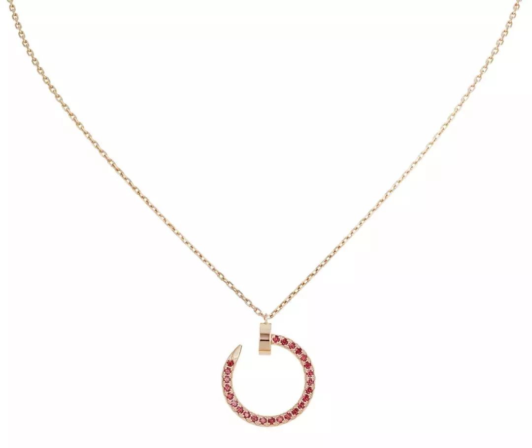 [Bling Jewelrys ]JUSTE NECKLACE GOLD RED DIAMONDS