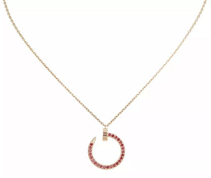 [Bling Jewelrys ]JUSTE NECKLACE GOLD RED DIAMONDS
